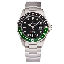 R EU Revue Thommen Diver GMT Automatic Black Dial Mens Watch 17572.2138