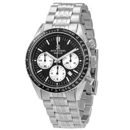 R EUVE TTHOM Thoman Aviator Chronograph Automatic Black Dial Mens Watch Gift Set with Pen 17000.6134