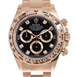 Pre-owned Rolex Cosmograph Daytona Chronograph Diamond Black Dial Watch Ref. 116505BKDO