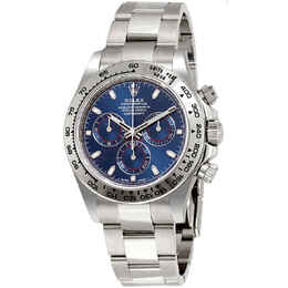 Rolex Cosmograph Daytona Blue Dial 18K White Gold Oyster Mens Watch 116509blso