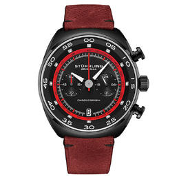 Stuhrling Original Monaco Quartz Black Dial Mens Watch m13554