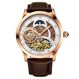 Stuhrling Automatic Dual-Time Zone Watch - White Dial Mens M15548