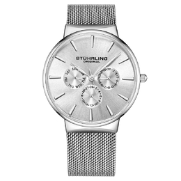 Stuhrling Original Monaco Quartz Silver Dial Mens Watch M16240