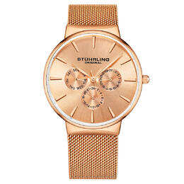Stuhrling Monaco Quartz Rose Gold Dial Mens Watch m16243