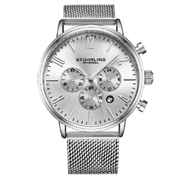 Stuhrling Original Monaco Chronograph Quartz Silver Dial Mens Watch M16248