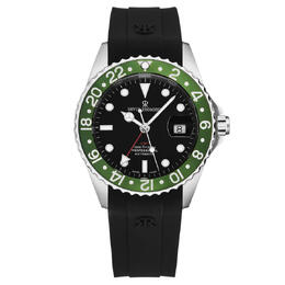 R EU Thommen Automatic Mens Watch SW330-1 with Black Dial GMT Diver Series