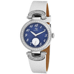 Roberto Bianci rb0614 Ladies Quartz Analog Watch with Mother of Pearl Dial and White Leather Strap