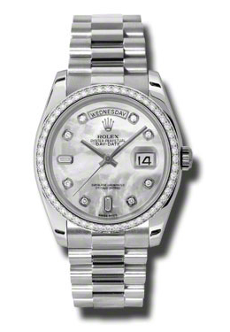 Rolex Day-Date Mother Of Pearl Dial Platinum President Automatic Ladies Watch 118346mdp