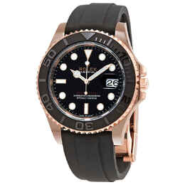Rolex Yacht-Master 18kt Everose Gold Black Dial 40 mm Mens Watch 126655bksrs