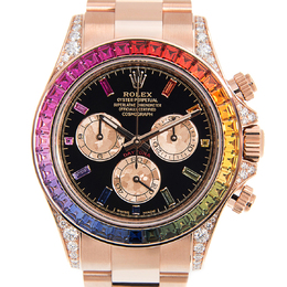Rolex Rainbow Sapphire Daytona Chronograph Automatic Chronometer Diamond Black Dial Unisex Watch 116595 rbow-0001