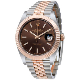 Rolex Datejust Chocolate Dial Steel and 18K Everose Gold Jubilee Mens Watch 126331CHSJ