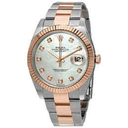 Rolex Datejust Automatic Diamond Mens Steel and 18ct Everose Gold Oyster Watch 126331mdo