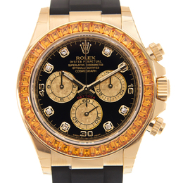 Rolex Cosmograph Daytona Chronograph Automatic Chronometer Diamond Black Dial Watch 116588 saco