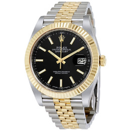 Rolex Datejust 41 Black Dial Steel and 18K Yellow Gold Jubilee Mens Watch 126333bksj