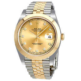Rolex Datejust 41 Champagne Diamond Dial Steel and 18K Yellow Gold Jubilee Mens Watch 126303cdj