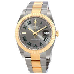 Rolex Datejust 41 Grey Dial Stainless Steel and 18K Yellow Gold mens Watch 126333gyro
