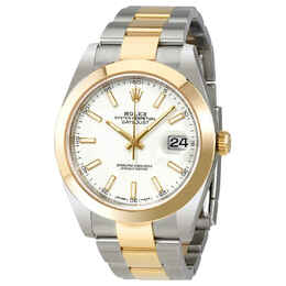 Rolex Datejust 41 White Dial Steel and 18K Yellow Gold Oyster Bracelet Mens Watch 126303wso