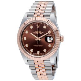 Rolex Datejust 41 Chocolate Diamond Dial Steel and 18K Everose Gold Jubilee Mens Watch 126331chdj