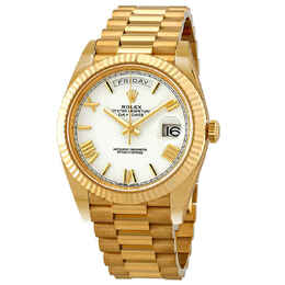 Rolex Day-Date 40 Automatic White Dial Mens 18kt Yellow Gold President Watch 228238wrp
