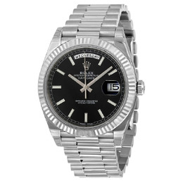 Rolex Day-Date 40 Black Dial 18K White Gold President Automatic Mens Watch 228239BKSP