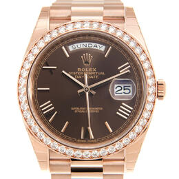 Rolex Day-Date Automatic Chronometer Diamond Brown Dial Unisex Watch 228345chrp
