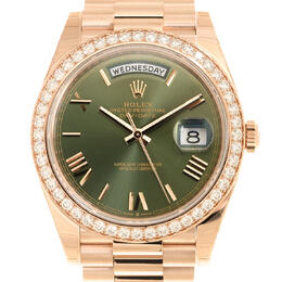Rolex Day-Date Automatic Chronometer Diamond Green Dial Unisex Watch 228345grp