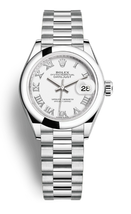 Rolex Lady-Datejust White Dial Automatic Platinum President Watch 279166wrp