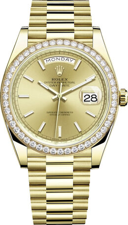 Rolex Day-Date 40 Automatic Champagne Dial Mens 18kt Yellow Gold President Watch 228348csp