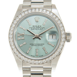 Rolex Lady-Datejust 28 Ice Blue Dial Platinum President Automatic Ladies Watch 279136iblsrdp