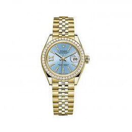 Rolex Lady-Datejust Blue Cornflower Diamond Dial 18 Carat Yellow Gold Jubilee Watch 279138blsrdj