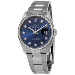 Rolex Datejust 36 Blue Diamond Dial Automatic Unisex Oyster Watch 126284bldo