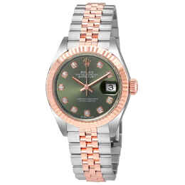Rolex Lady Datejust Olive Dial Steel and 18K Everose Gold Ladies Watch 279171odj