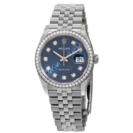 Rolex Datejust 36 Blue Jubilee Diamond Diall Automatic Unisex Watch 126284bljdj