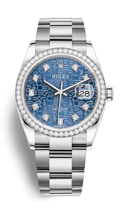 Rolex Datejust 36 Blue Jubilee Diamond Dial Automatic Unisex Oyster Watch 126284bljdo