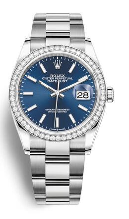 Rolex Datejust 36 Blue Dial Automatic Unisex Oyster Watch 126284blso