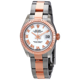 Rolex Lady-Datejust 28 White Dial Ladies Steel and 18kt Everose Gold Oyster Watch 279171wro