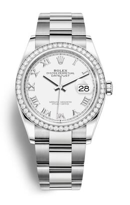 Rolex Datejust 36 White Dial Automatic Unisex Oyster Watch 126284wro