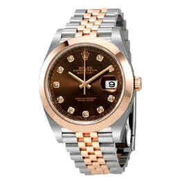 Rolex Datejust 41 Chocolate Brown Dial Steel and 18K Rose Gold Mens Watch 126301chdj