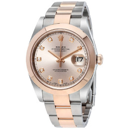 Rolex Datejust Sundust Diamond Dial Steel and 18K Everose Gold Mens Watch 126301sndo