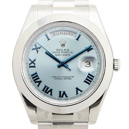 Rolex Day-Date II Ice Blue Dial Platinum President Automatic Mens Watch 218206iblrp
