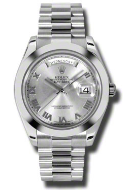 Rolex Day-Date II Rhodium Dial Platinum President Automatic Mens Watch 218206rrp