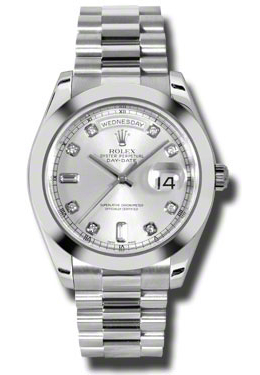 Rolex Day-Date II Silver Dial Platinum President Automatic Mens Watch 218206sdp