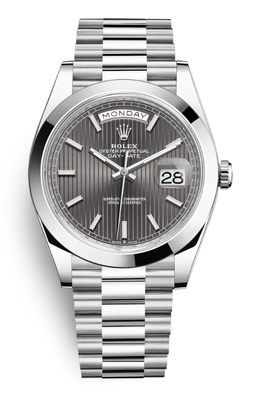 Rolex Day Date 40 Dark Rhodium Dial Automatic Mens Platinum President Watch 228206GNSRP 228206drsp