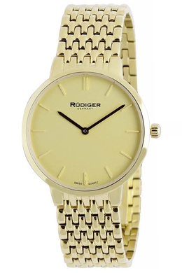 Rudiger Kassel Mens Watch Gold Dial R2400-02-002B Analog Quartz with Stainless Steel Bracelet