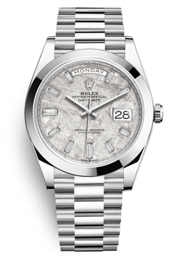 Rolex Day Date 40 Meteorite Diamond Dial Automatic Mens Platinum President Watch 228206mtdp