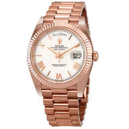 Rolex Day- Date White Dial Automatic Mens 18kt Everose Gold President Watch 228235wrp