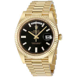 Rolex Oyster Perpetual 18K Yellow Gold Diamond Mens Automatic President Watch 228238bkdp