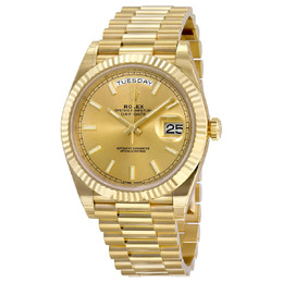 Rolex Day-Date 40 Champagne Dial 18K Yellow Gold President Automatic Mens Watch 228238csp