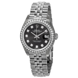 Rolex Lady Datejust Automatic Grey Diamond Dial Ladies Jubilee Watch 279384gydj
