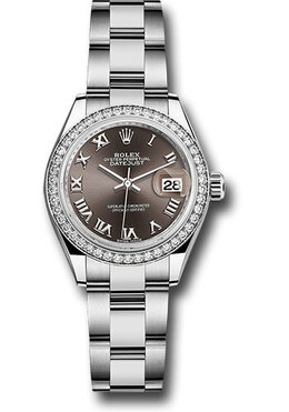Rolex Lady Datejust Automatic Grey Dial Ladies Oyster Watch 279384gyro